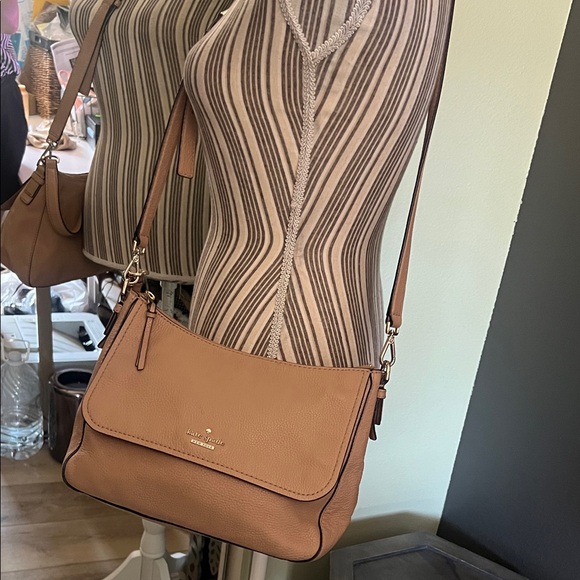 🛑 1 hour sale. Kate Spade, Tan Leather Shoulder Bag, handle or crossbody strap - Picture 1 of 14